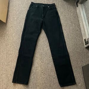 Black wrangler, jeans, straight leg